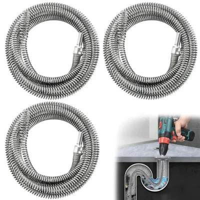 Image de Lot de 3 spirales de nettoyage pour canalisations