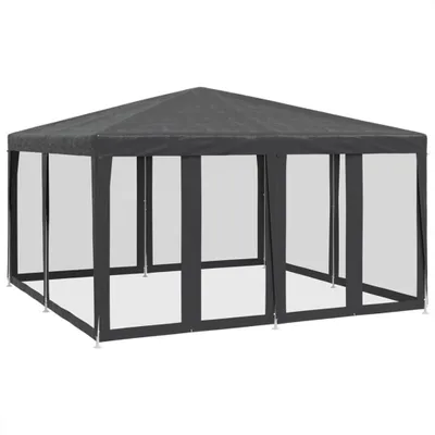 Produktbild von vidaXL Partyzelt mit 8 Mesh-Seitenteilen Anthrazit 4x4 m HDPE