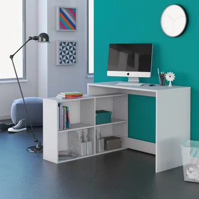 Produktbild von Demeyere Schreibtisch CORNER weiß matt, 111,9x100,7x76,7 cm, L-förmig