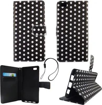 Zdjęcie produktu dla Etui na telefon komórkowy Huawei P8 Lite Polka Dot Black White