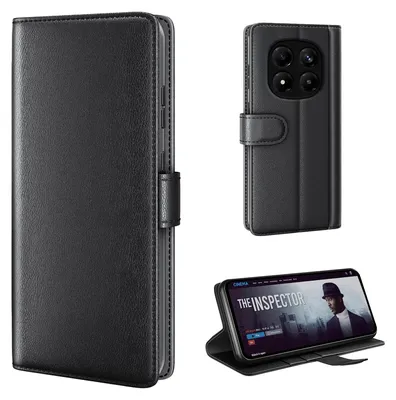 Produktbild von Echtleder Handyhülle für Xiaomi Redmi Note 15 Pro 5G Lederhülle Cover Case Tasche Klapphülle Fliphülle Leder Hülle Farbe: Schwarz