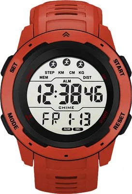 Produktbild von Digitale Sportuhr, multifunktional, wasserdicht, leuchtend, Timing, Herren, Sport, Laufen, für Outdoor, Rot