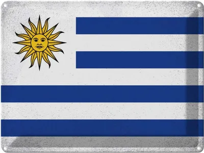 Produktbild von vianmo Blechschild 30x40 cm Uruguay Flagge Fahne Wappen