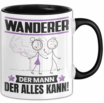 Produktbild von Wanderer Tasse Geschenk für Wanderer Der Mann Der Alles Kann Geschenkidee zum Geburtstag (Schwarz)