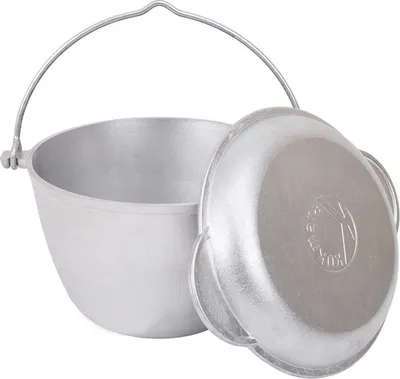 Produktbild von Aluguß Gulaschkessel Kasan Kazan 3 Liter mit Henkel + Pfannen-Deckel Camping Topf