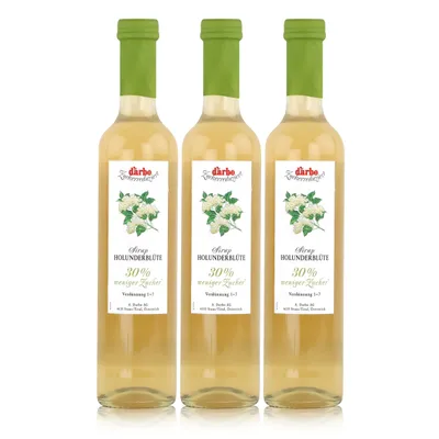 Produktbild von Darbo Holunderblüte Sirup 30% weniger Zucker 500ml - Cocktails (3er Pack)