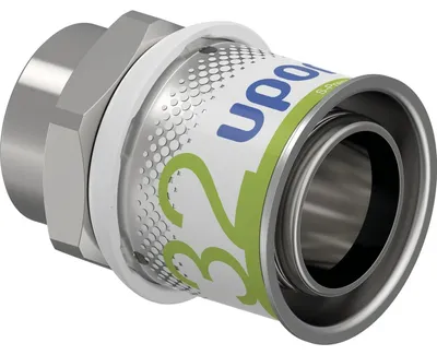 Produktbild von UPONOR Übergangsmuffe S-Press PLUS, 32mm x Rp1/2", Innengewinde, Messing verzinnt, 1 Stk.