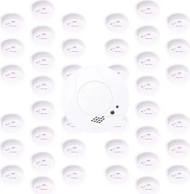 Image de Kit Wiltec 40x détecteur de fumée avec pile 9 V, détecteur d'incendie avec fonction HUSH, détecteur d'incendie fiable avec puissance sonore de 85 dB, détecteur d'incendie photoélectrique, protection efficace contre l'incendie