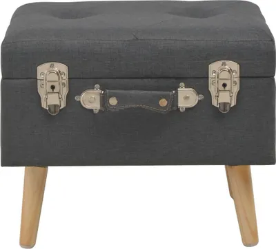 Produktbild von vidaXL Hocker mit Stauraum 40 cm Dunkelgrau Stoff