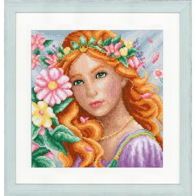 Productafbeelding van Lanarte kruisstikset "Zonnewende", telpatroon, telstof 32 ct, 18x18 cm