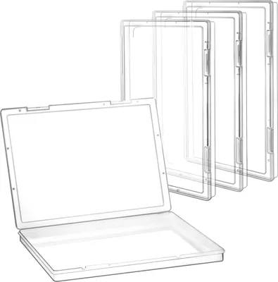 Obrázek produktu pro Průhledný plastový úložný box formátu A4 - 4 kusy - ideální na dokumenty, časopisy, výstřižky, fotografie