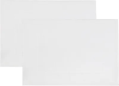Productafbeelding van Badmat - Set van 2 - 50 x 70 cm - 100% katoen - Modern - Machinewasbaar -  - Wit