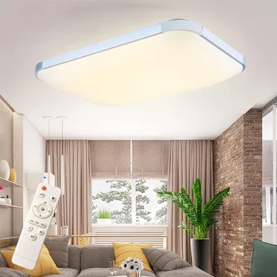 Zdjęcie produktu dla LARS360, lampa sufitowa LED, 72W, możliwość regulacji jasności, sterowanie za pomocą pilota, 5760 lm, temperatura barw 3000–6500 K, bardzo płaska lampa sufitowa, bez migotania, kąt świecenia 120°, kolor srebrny
