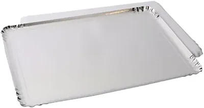 Obrázek produktu pro Servírovací tácky, 10 kusů, rozměry 42 cm × 28 cm, stříbrné barvy
