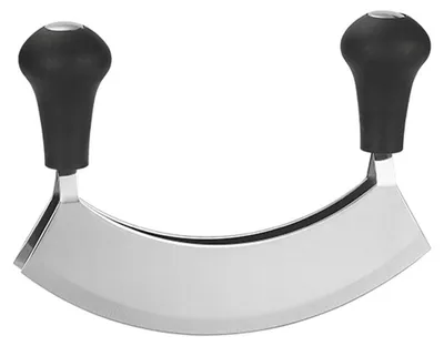 Wiegemesser, gebogen, zweischneidig, 17 cm, Kräuterhacker