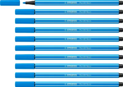 Immagine prodotto di Stabilo - Pennarello 68/031 M Neon Blue | 1 pezzo | 10 pezzi