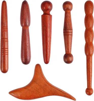 Productafbeelding van Massage-hout, 6 stuks triggerpunt kliker voor schouder, rugbeen, driehoekspieren, triggerpoint, massageapparaat, voethandmassageset