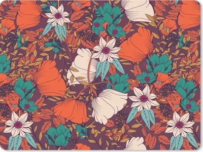Produktbild von MuchoWow® Mauspad Mousepad Blumen - Herbst - Muster 23x19 cm - Mousepads - Maus Mat - Pad - Mausunterlage - Schreibtischunterlage - Mauspad