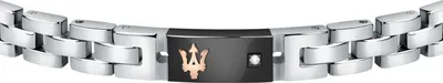 Image de MASERATI BRACELET IP BLACK 100% acier inoxydable argenté