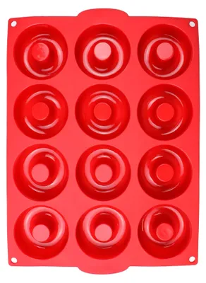 Silikon-Donutform, 12 Mulden, antihaftbeschichtet, 34 x 26,5 x 2,9 cm