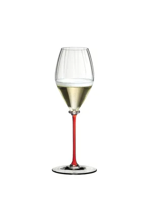Produktbild von RIEDEL Fatto A Mano Performance Champagnerglas - Roter Stiel