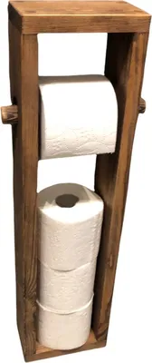 Immagine prodotto di Portarotolo in legno, realizzato artigianalmente in stile rustico.