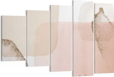 Produktbild von Bild auf Leinwand - Leinwandbild - 5 Teile - Abstraktion Modern Pastell - 150x100cm - Wand Bild - Wanddeko - Wandbilder - Leinwanddruck - Bilder - Wanddekoration - Leinwand bilder - EG150x100-4618