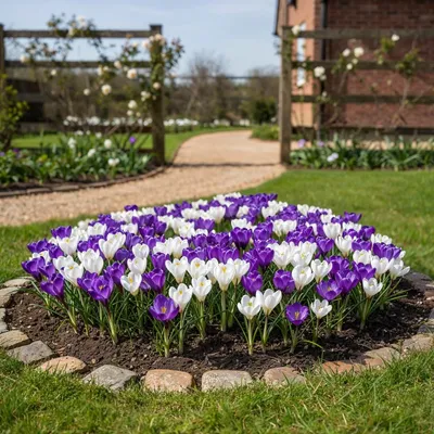Produktbild von Krokus Blumenzwiebeln Winterhart Mehrjährig - Blau / Weiß - 25 Zwiebeln - Echte Pflanzen aus Holland - für Garten, Balkon und Topf (keine Samen, nicht künstlich)