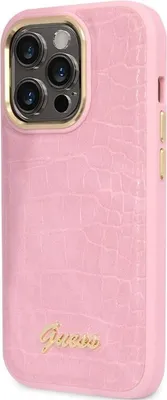 Produktbild von Guess Kroko Kollektion - iPhone 14 Pro Max Tasche (rosa)