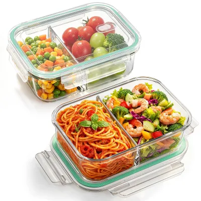 Productafbeelding van Voorraadpot - Glas - 1000 ml - Met deksel - Set van 2
