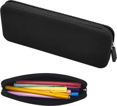 Zdjęcie produktu dla Etui silikonowe – wodoodporna silikonowa kosmetyczka – etui wielofunkcyjne – modne – zamek błyskawiczny – czarne