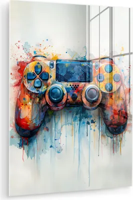 Produktbild von MuchoWow Glasbilder - Bilder auf Wandbild - Foto auf Glas Kinder- und Jugendzimmer - Spiele - Gamecontroller 30x40 cm Wanddekoration aus Glas - Acrylglasbild - Acrylbilder - Wohnzimmer - Fotos
