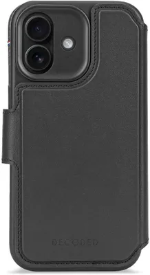 Immagine prodotto di Custodia MagSafe per Apple iPhone 17 - Cover portafoglio Decoded in vera pelle 2-in-1 - Nero