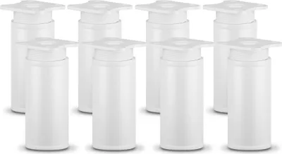 Produktbild von 8er Set sossai moderne runde Möbelfüße in Weiß 80mm höhenverstellbar Schrankfüße Sockelfüße