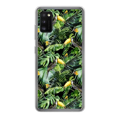 Produktbild von MuchoWow® Handyhülle Schutzhülle Hülle für Samsung Galaxy A41 Tukan - Muster - Pflanzen Silikon Softcase Handy Hülle - Mobiltelefon