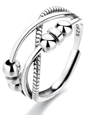 Produktbild von Fidget-Ring aus 925er Sterlingsilber – Verstellbarer Spinner-Ring zur Beruhigung