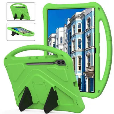 Immagine prodotto di Custodia per bambini per Samsung Galaxy Tab S9 Ultra/S8 Ultra 14.6" 2023/2022, custodia antiurto leggera in EVA con supporto pieghevole e maniglia verde