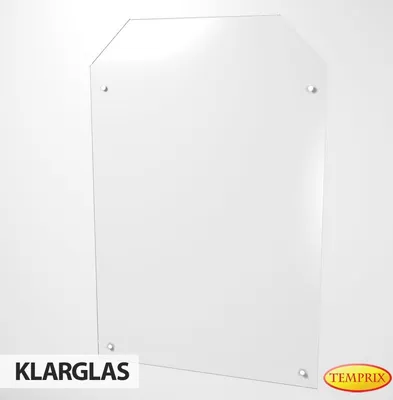 Produktbild von Wärmeschutz aus Glas | Hitzeschutz Klarglas Visby 1200 x 800 x 6 mm | Wandhitzeschutz Funkenschutz Glas Möbelschutz Wandschutz