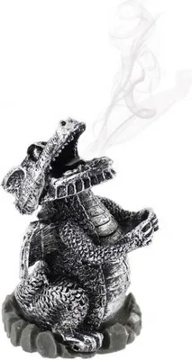 Produktbild von Something Different Silbernder Drachen Räucherkegelhalter. SD1689 (Einheitsgröße) (Silber)