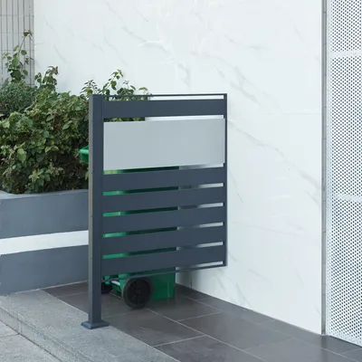 Produktbild von Ohrada na odpadkové koše "Uusikaupunki" ocel 120 x 83 x 11 cm antracitová / stříbrná barva