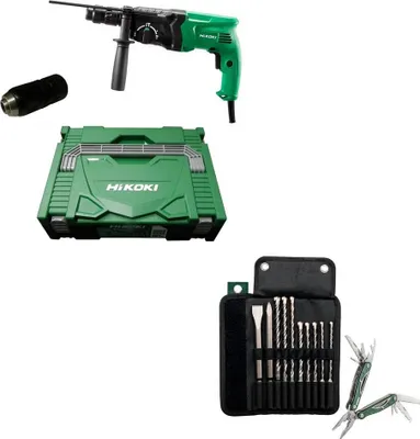 Produktbild von HiKoKi Bohrhammer Meißelhammer Nr. DH24PMHW1Z + Metabo Bohrerset 631690000