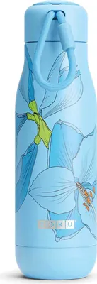 Obrázek produktu pro Nerezová termoska, 500 ml, modrý květinový design - Zoku | Hydratace