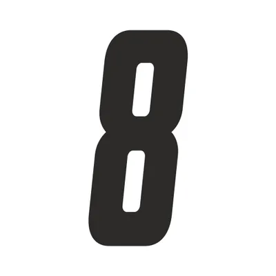Image de Autocollant numéro de course pour Moto Cross "8", noir 21 cm