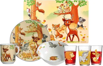 Produktbild von Ritzenhoff & Breker WALDTIERE Geschirr-Set mit Kinderbecher 7-teilig