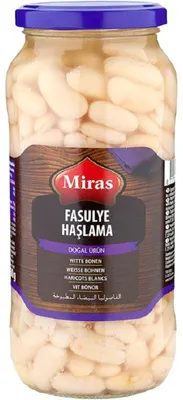 Produktbild von Miras Gekookte Witte Bonen 570g – Weiße Bohnen, ballaststoffreich & proteinreich