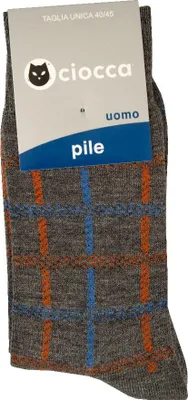 Obrázek produktu pro Pánské ponožky CIOCCA, pár teplých a měkkých krátkých ponožek z fleece, č. výrobku 662/1, velikost 40–45, 9 % polyamidu, 1 % Elastanu, 90 %.Polyakrylu