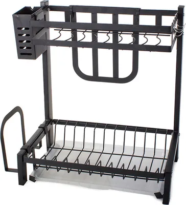 Immagine prodotto di Verk 07127 Organizzatore da cucina con gocciolatoio nero
