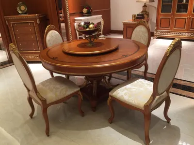Produktbild von Edel Runder Runde Tische Esstisch 150cm Klassischer Rund Tisch Holz Esstisch Neu