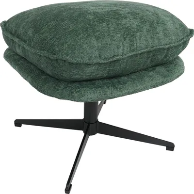 Immagine prodotto di Sgabello con cuscino HWC-P32, sedile/poggiapiedi pouf tessuto/ceniglia tessile (370 g/m²) ~ verde