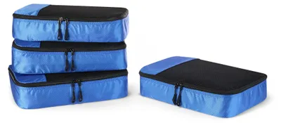 Image de A. Coffret de voyage Essentials comprenant 4 cubes de rangement, idéal pour organiser vos bagages et équipé d'un compartiment supplémentaire
